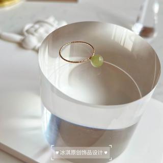 细腻水润和田玉戒指指环水洗不掉色美国14k包金精致简约高 级感
