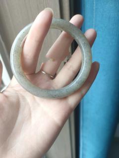 和田玉点墨青花手镯 58圈口